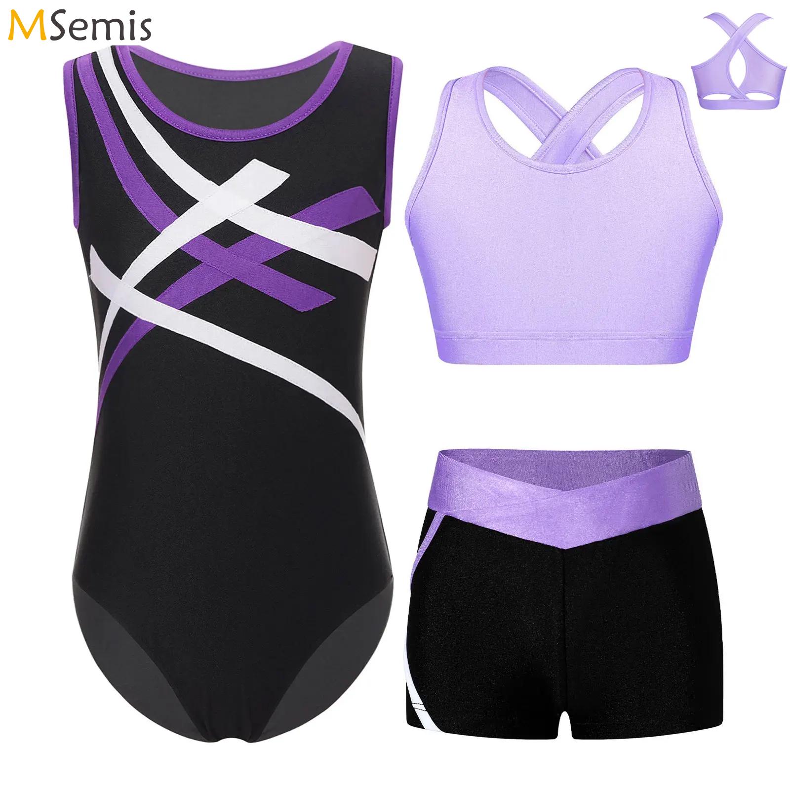 Rhinestone Banding Trim - Body da ginnastica senza maniche per