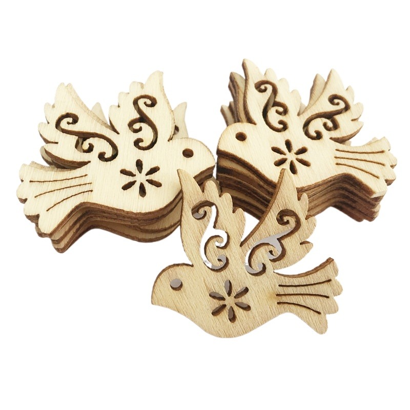 Craft Embellishment - 50 pezzi di decorazioni in legno