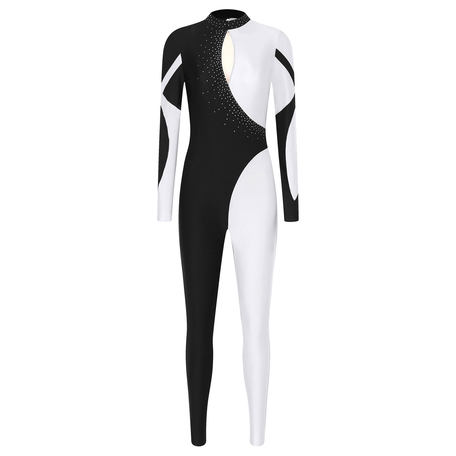 Tuta da donna in colore a cont - Rhinestone Banding Trim recensione e prezzo