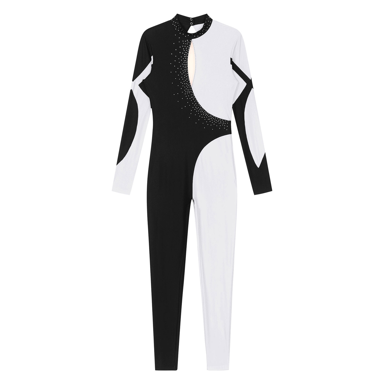 Tuta da donna in colore a cont - Rhinestone Banding Trim recensione e prezzo